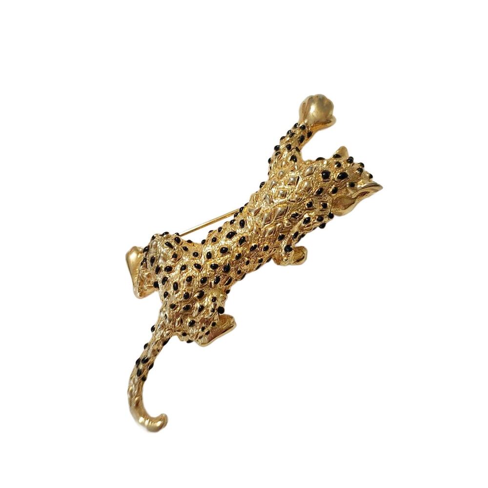 Art Deco Leopard Panther Brooch, 3" Long - Picture 2 of 9